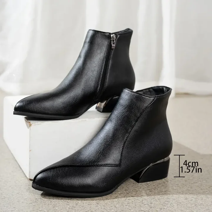 Botas de mujer de piel con cremallera lateral
