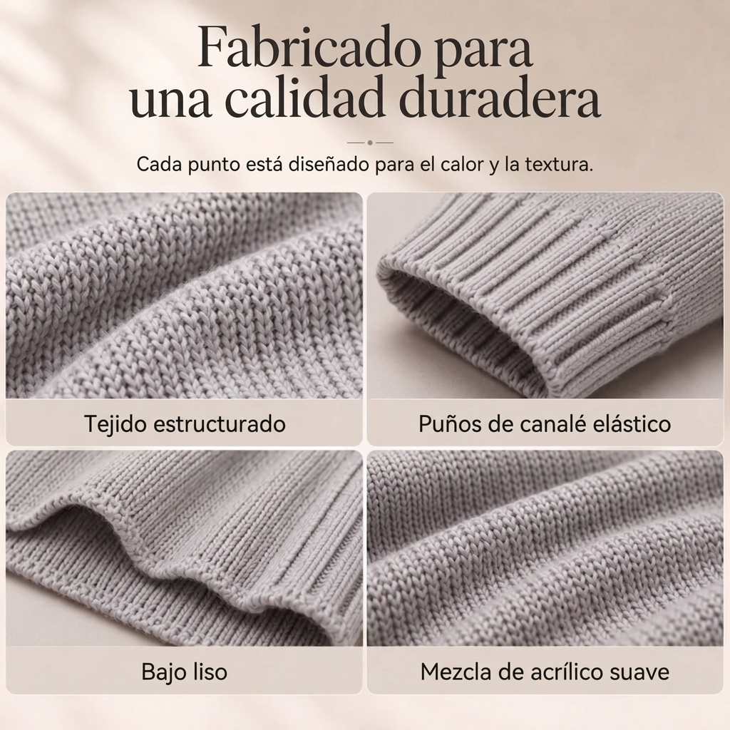 Chaqueta de punto grueso con mangas murciélago para mujer