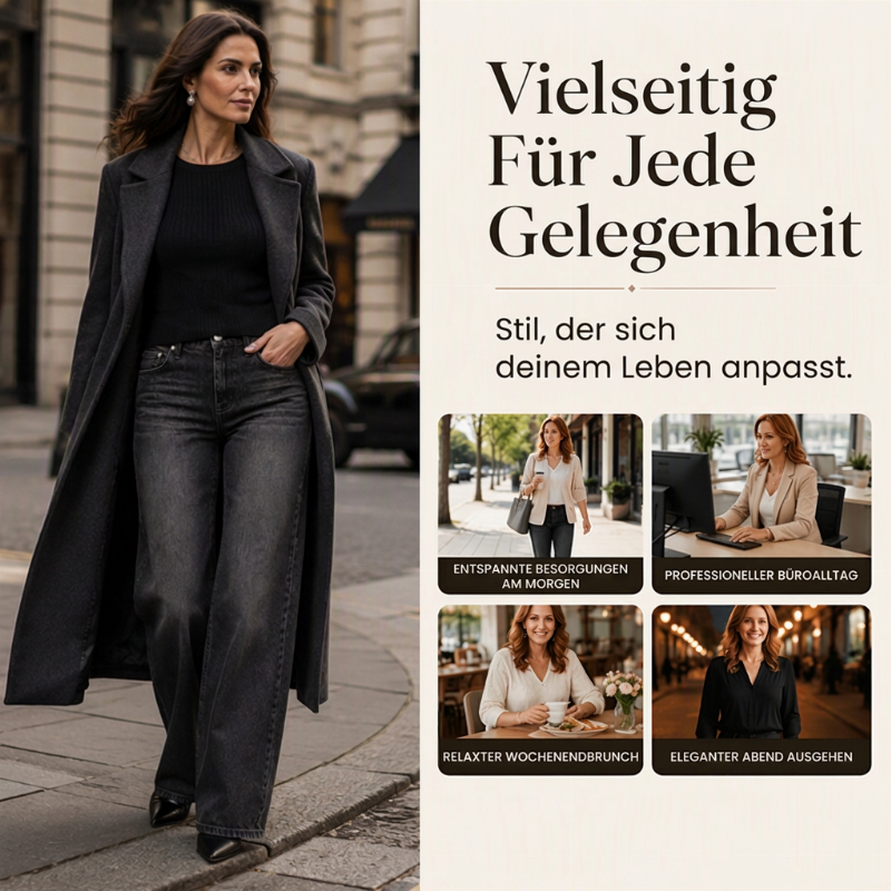 📈 Verkaufshit Nr. 1 – direkt 50%! Damen Stretch-Jeans mit hohem Bund und weitem Bein