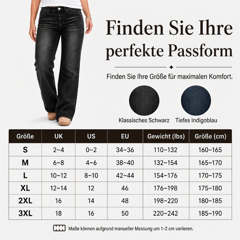 📈 Verkaufshit Nr. 1 – direkt 50%! Damen Stretch-Jeans mit hohem Bund und weitem Bein