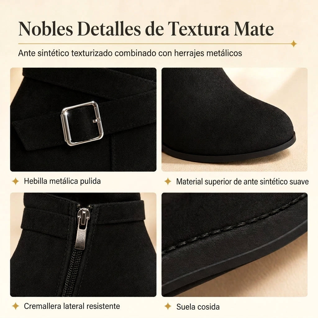 Botines casuales con tacón de cuña para mujer