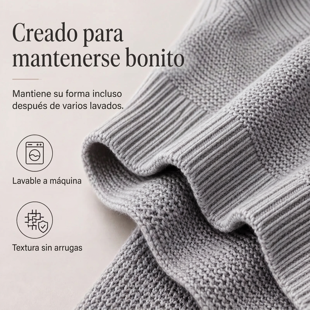 Chaqueta de punto grueso con mangas murciélago para mujer